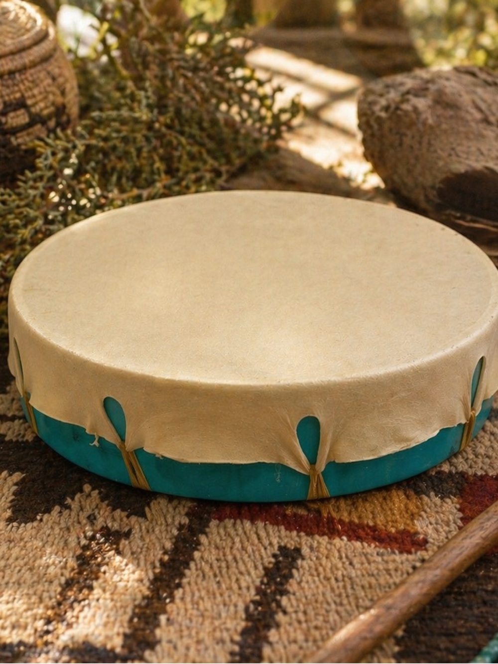 Handmade Aboriginal Frame Drum Small Decor Piece